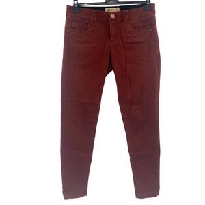 Democracy AB Technology Skinny Ankle Jeans Red Denim Stretch Size 6